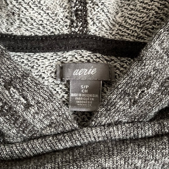 Aerie Grey Hooded Sweatshirt with Lace | Women's Small - Picture 5 of 5